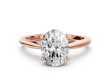 Rose gold Oval Solitaire Engagement Ring with Four-Prong Setting and Classic Band 1