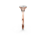 Rose gold Oval Solitaire Engagement Ring with Four-Prong Setting and Classic Band 3
