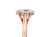 Rose gold Oval Solitaire Engagement Ring with Four-Prong Setting and Classic Band