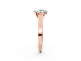 Rose gold Oval Solitaire Engagement Ring with Four-Prong Setting and Tapered Band_11