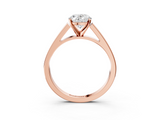 Rose gold Oval Solitaire Engagement Ring with Four-Prong Setting and Tapered Band_12