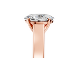 Rose gold Oval Solitaire Engagement Ring with Four-Prong Setting and Tapered Band_14