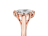 Rose gold Oval Solitaire Engagement Ring with Six-Prong Setting and Classic Band 1