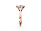 Rose gold Oval Solitaire Engagement Ring with Six-Prong Setting and Classic Band 4