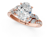 Rose gold Oval Solitaire Marquise Twist Band with Six-Prong Setting_55