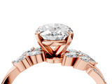 Rose gold Oval Solitaire Marquise Twist Band with Six-Prong Setting_58