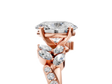 Rose gold Oval Solitaire Marquise Twist Band with Six-Prong Setting_59