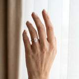Rose gold Oval Solitaire Milgrain Engraved Band with Four-Prong Setting_4