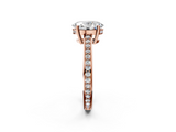Rose gold Oval Solitaire Pavé Band Prong Setting Ring_22