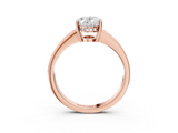 Rose gold Oval Solitaire Pavé Band Prong Setting Ring_23