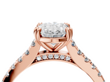 Rose gold Oval Solitaire Pave Diamond Engagement Ring with Prong Setting_37