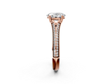 Rose gold Oval Solitaire Pave Split Shank Engagement Ring with Six-Prong Setting_43