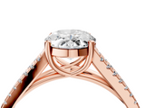 Rose gold Oval Solitaire Split Shank Pavé Diamond Engagement Ring_329