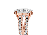 Rose gold Oval Solitaire Split Shank Pavé Diamond Engagement Ring_330