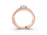 Rose gold Oval Solitaire Split Shank Pave Diamond Ring_47