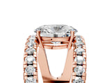 Rose gold Oval Solitaire Split Shank Pave Diamond Ring_49