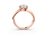 Rose gold Oval Solitaire Tension Set Diamond Ring with Wide Band_23
