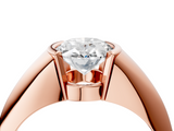 Rose gold Oval Solitaire Tension Set Diamond Ring_22