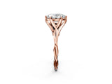 Rose gold Oval Solitaire Twist Band Six-Prong Setting 3