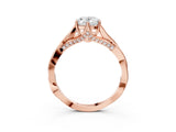 Rose gold Oval Solitaire Twist Band Six-Prong Setting 4