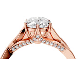 Rose gold Oval Solitaire Twist Band Six-Prong Setting 5