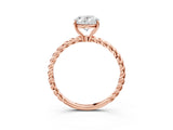 Rose gold Oval Solitaire Twisted Band 4-Prong Ring_21