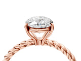 Rose gold Oval Solitaire Twisted Band 4-Prong Ring_22