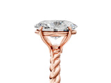 Rose gold Oval Solitaire Twisted Band 4-Prong Ring_23