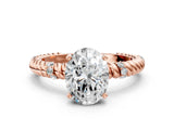 Rose gold Oval Solitaire Twisted Band Prong Set Engagement Ring_70