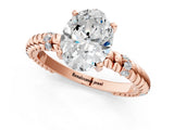 Rose gold Oval Solitaire Twisted Band Prong Set Engagement Ring_71
