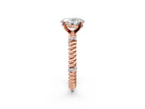 Rose gold Oval Solitaire Twisted Band Prong Set Engagement Ring_72