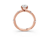 Rose gold Oval Solitaire Twisted Band Prong Set Engagement Ring_73