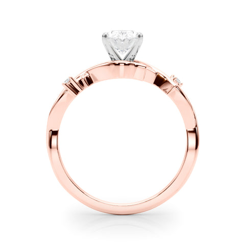 Rose gold Oval Solitaire Twisted Band Prong Setting Ring 2