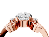 Rose gold Oval Solitaire Twisted Band Scroll Prong Ring_7