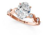 Rose gold Oval Solitaire Twisted Band with Prong Setting 1