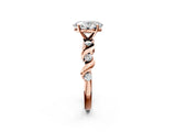Rose gold Oval Solitaire Twisted Band with Prong Setting 2