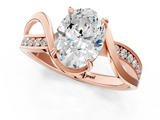 Rose gold Oval Solitaire Twisted Band with Prong Setting_14