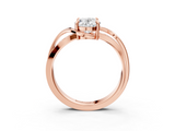 Rose gold Oval Solitaire Twisted Band with Prong Setting_16