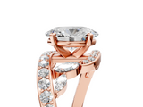 Rose gold Oval Solitaire with Pavé Twist Band and Four-Prong Setting_94