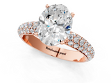 Rose gold Oval Solitaire with Pave Band and Four-Prong Setting_10
