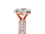Rose gold Oval Solitaire with Pave Band and Four-Prong Setting_14