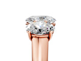 Rose gold Oval Three-Stone Diamond Ring with Prong Setting on a Classic Band_20
