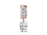Rose gold Oval and Baguette Diamond Drop Pendant_4