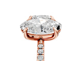 Rose gold Oval and Cushion Toi Moi Ring with Prong Setting and Pave Band 5
