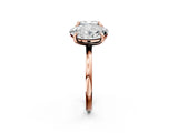 Rose gold Oval and Cushion Toi Moi Ring with Prong Setting and Plain Band 2