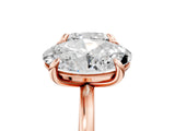 Rose gold Oval and Cushion Toi Moi Ring with Prong Setting and Plain Band 5
