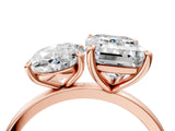 Rose gold Oval and Emerald Cut Toi Moi Ring with Prong Setting_71