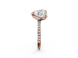 Rose gold Oval and Heart Toi Moi Ring with Prong Setting and Micro Pave Band 3