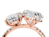 Rose gold Oval and Heart Toi Moi Ring with Prong Setting and Micro Pave Band 5