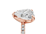Rose gold Oval and Heart Toi Moi Ring with Prong Setting and Micro Pave Band